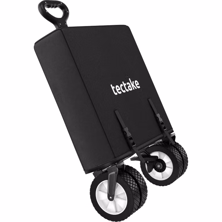 Carrello pieghevole Leon tectake nero con freni e capacità di carico 80 kg