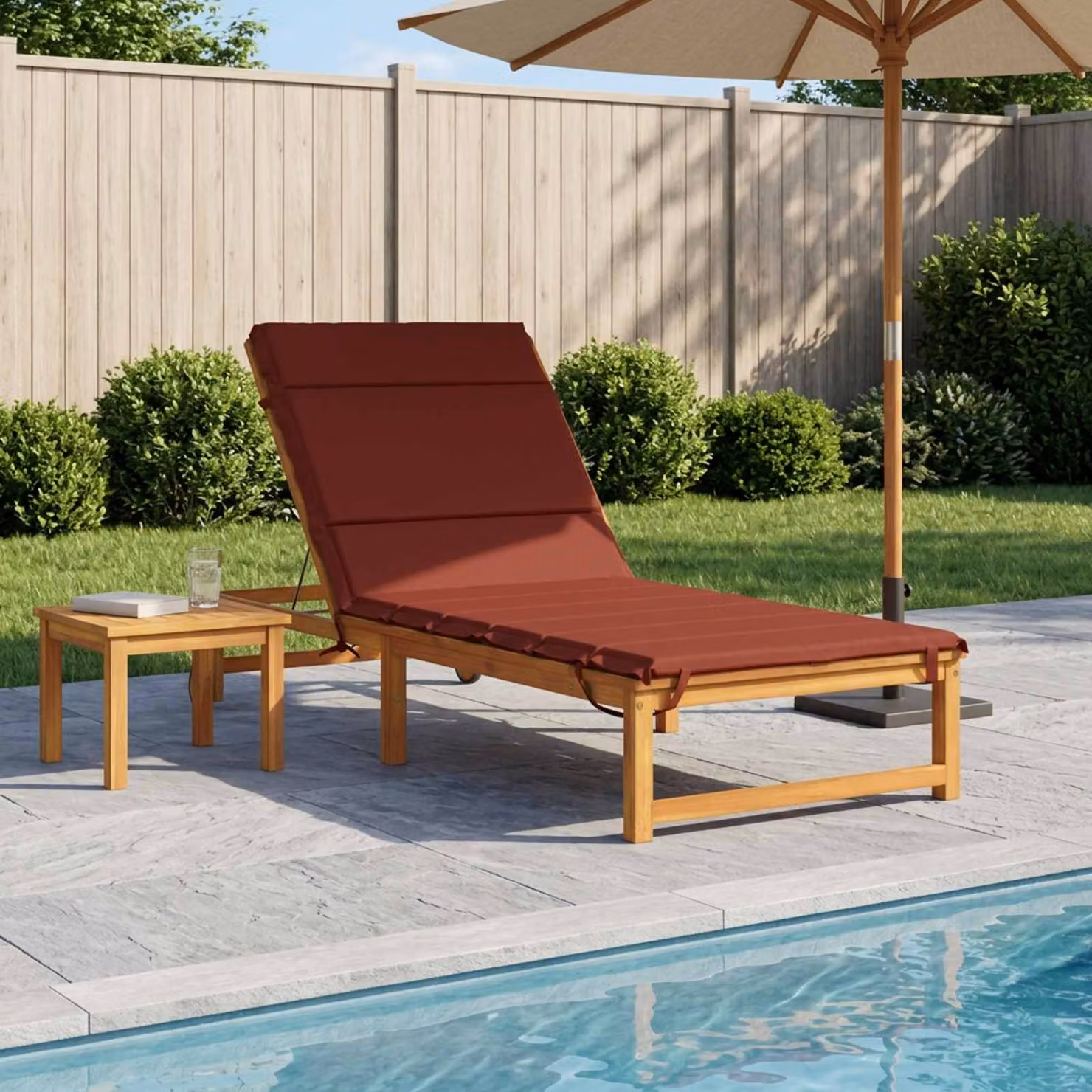 vidaXL Cuscino per Lettino GEMERT Rosso in Poliestere con Rivestimento Lavabile e Resistente ai Raggi UV