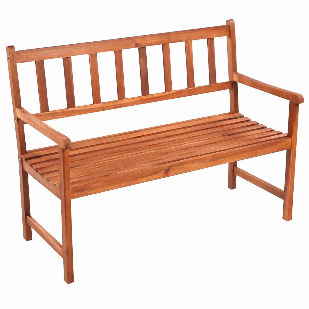Panchina da giardino con cuscino 120 cm in legno massiccio di acacia