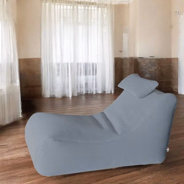 Pouf Chck Talamo Italia, Poltrona sacco multiuso e poggiapiedi, Grigio chiaro, L 120 x P 70 x H 65 cm – 1