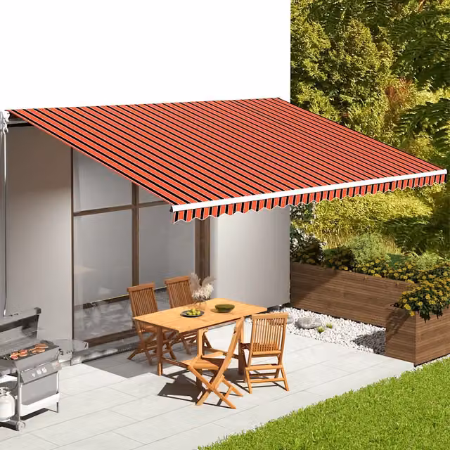 Telo di ricambio in poliestere per tenda da sole Arancione e Marrone L: 6 m, P: 3,5 m – 1
