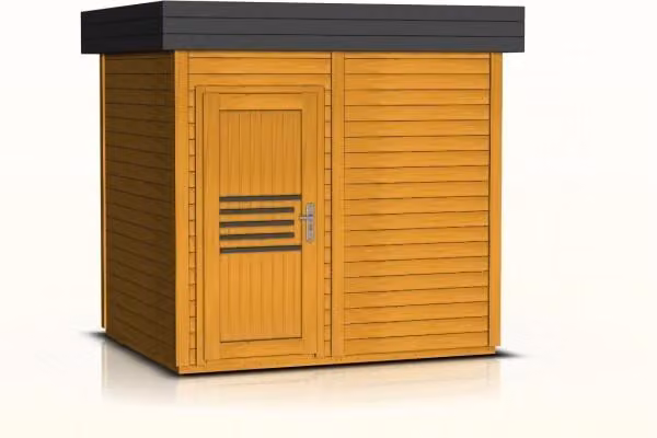 PRYMULA Cabina sauna esterna a 4 posti 253,8x203,8 x H.259 cm MDLT Farbe: Oak,
