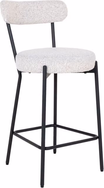 Sedia da banco Badalona in boucle' bianco con gambe nere