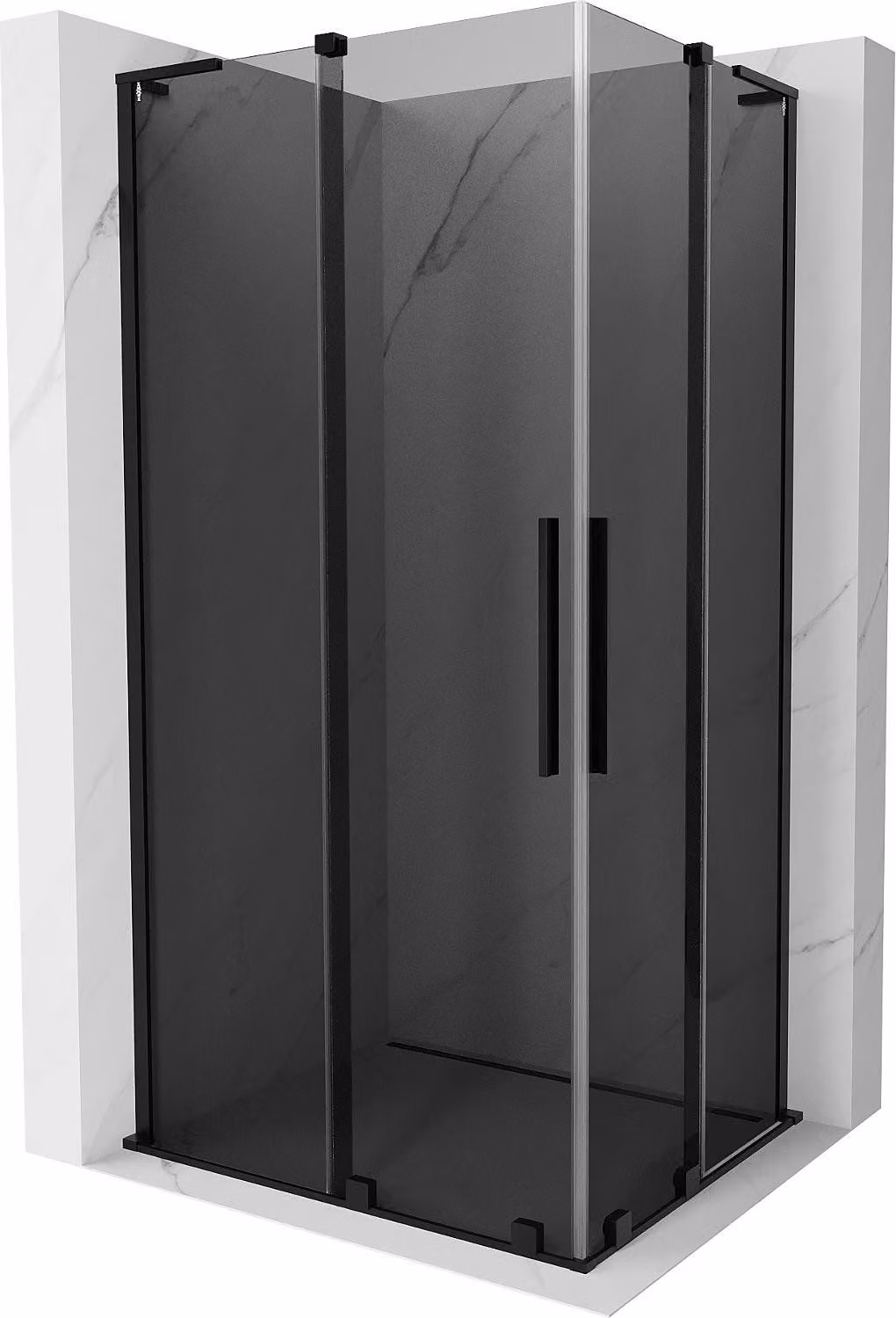Mexen Velar L Duo cabina doccia scorrevole 90 x 80 cm, grafite, nero - 871-090-080-02-43-70