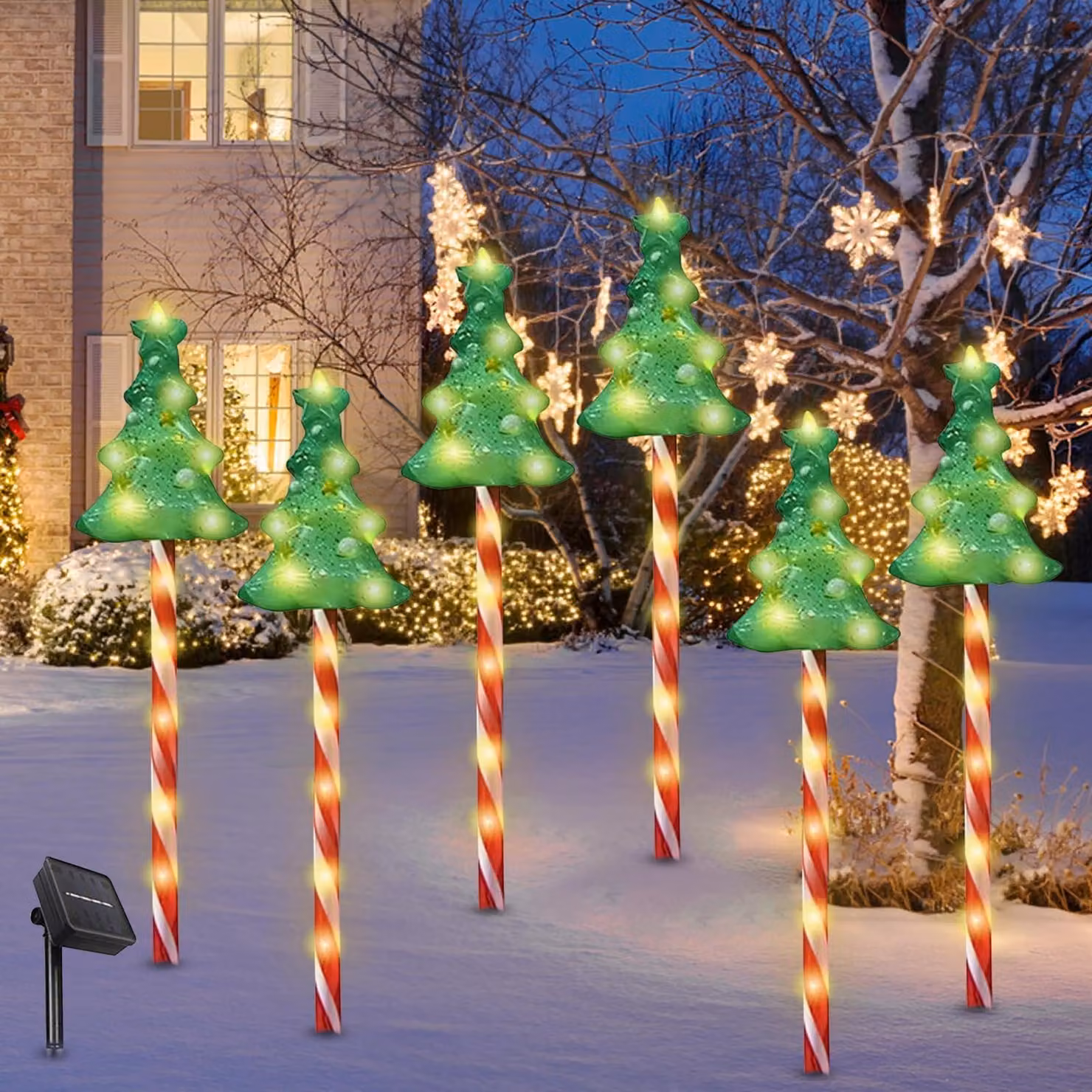 Set di portacandele solari, 6 pezzi, con luci LED colorate, 8 modalità, grado di protezione IP65