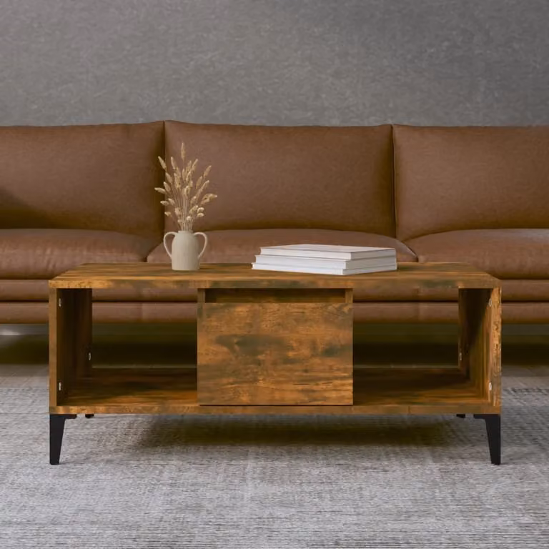 Maison Exclusive - Tavolino in rovere affumicato 90x50x36,5 cm Materiale ligneo
