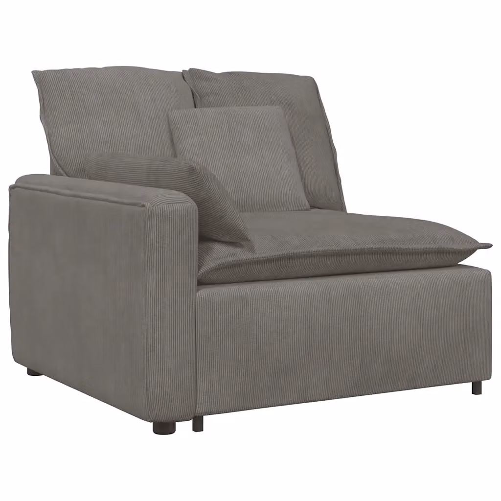 Modulo Terminale Bracciolo per Divano Modulare con Cuscini vidaXL Grigio L: 105 cm, P: 112 cm, H: 64 cm – 2