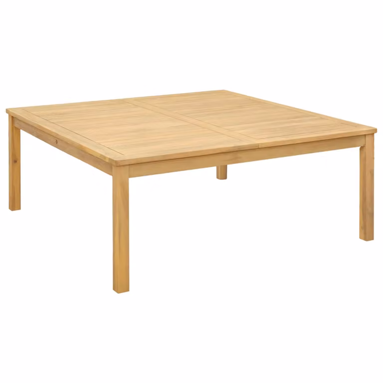 vidaXL Tavolino da salotto quadrato in legno di acacia color marrone e beige L/P/H: 110 x 110 x 45 cm