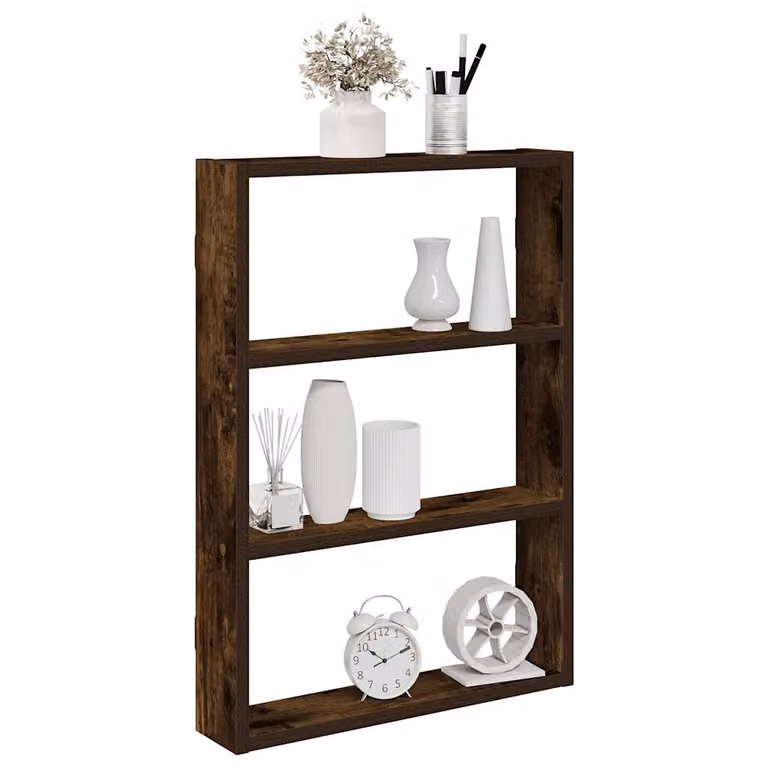 vidaXL Mensola a Muro Moderna in MDF Rovere Fumo L: 60 cm, P: 43 cm, H: 9 cm