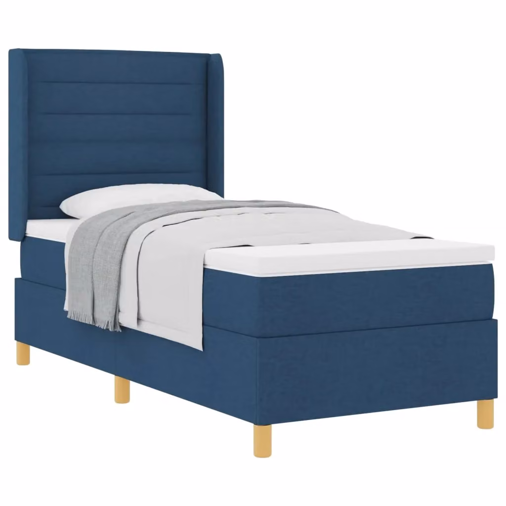 Letto a molle con materasso vidaXL in tessuto blu e oro L: 80 cm, P: 200 cm, H: 83 cm – 2
