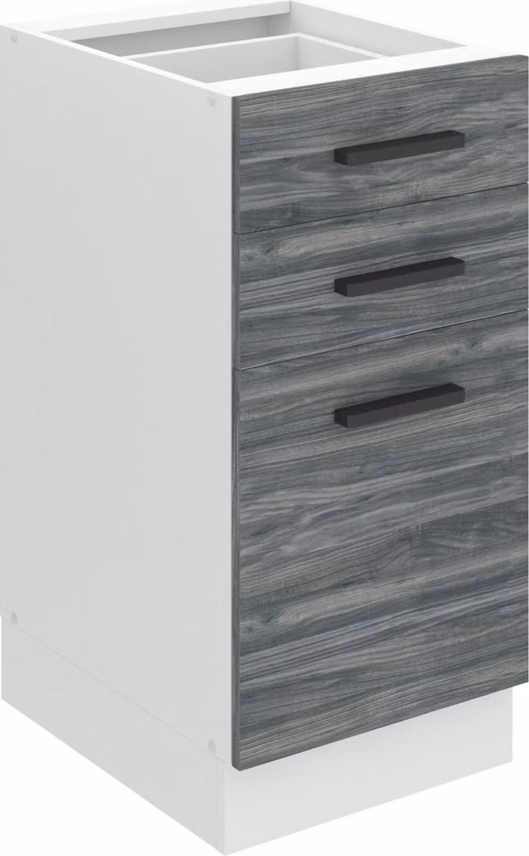 Base da cucina Belini, base da cucina larga 40 cm. Base per cucina SDSZ senza piano di lavoro. Mobile da cucina con cassetti, Glamour Wood