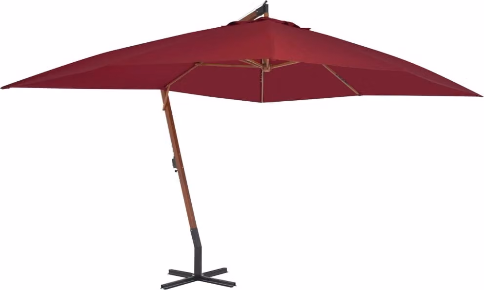 Maison Exclusive - Ombrellone da giardino con palo in legno, dimensioni 400x300 cm, colore bordeaux