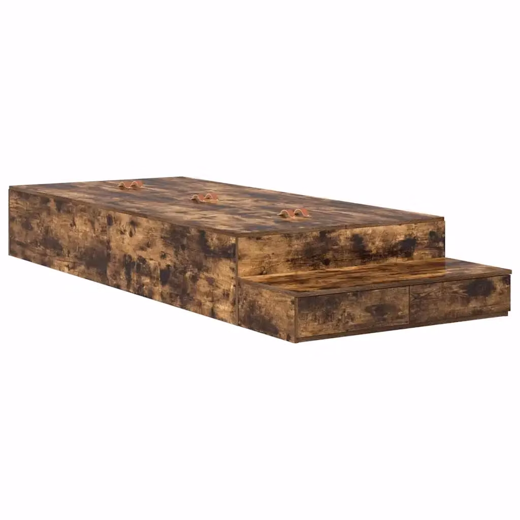 Letto con contenitore e cassetto moderno vidaXL in legno color marrone 100 x 200 cm – 2