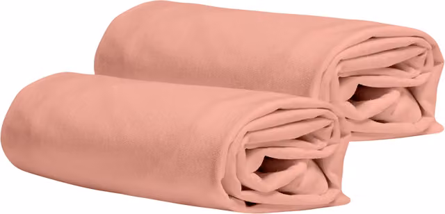 DaunenStep Set di 2 federe copricuscino in jersey Vivacolor rosa con chiusura a zip