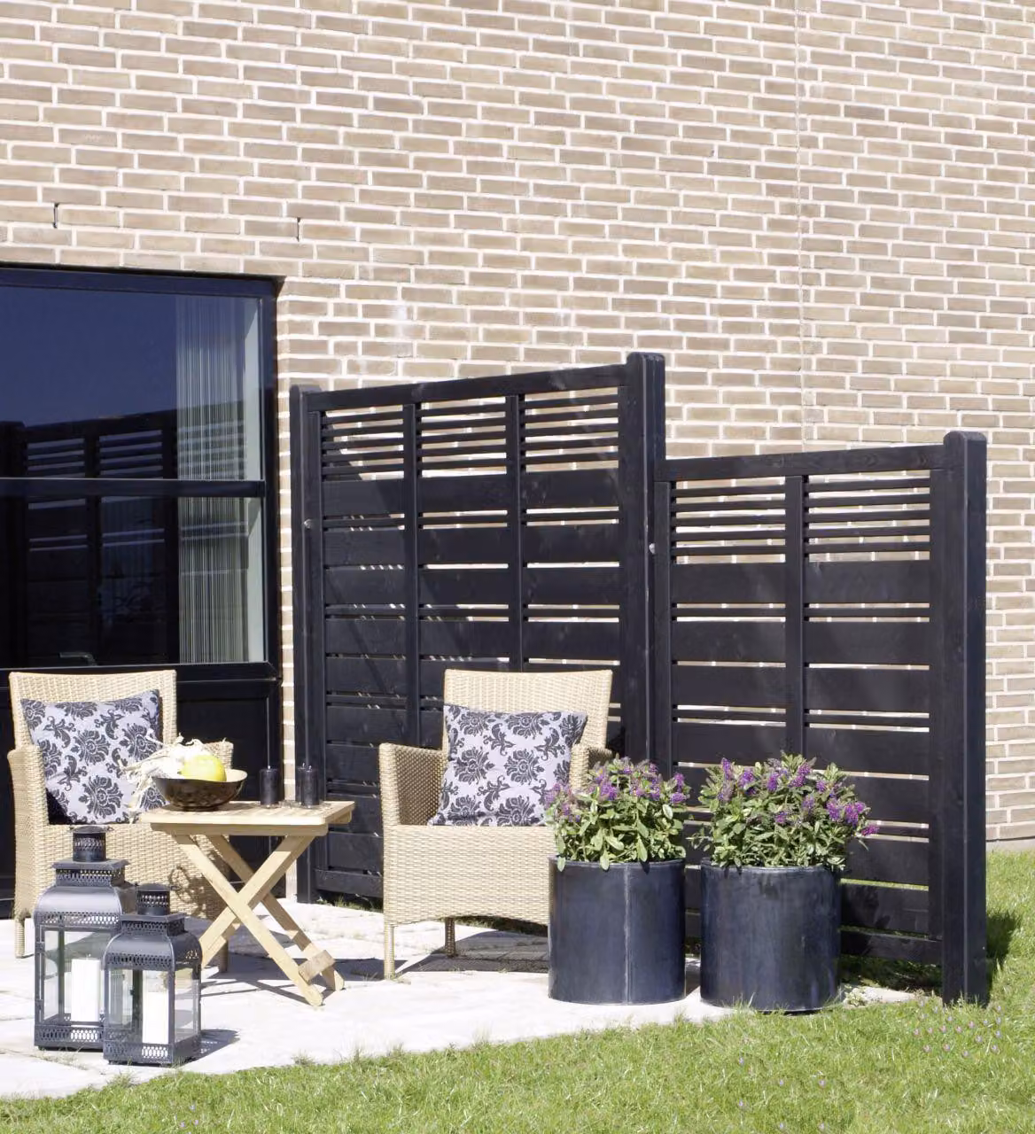 Elemento principale per recinzione PLUS Silence 176 x 170 cm RAL 9005 nero