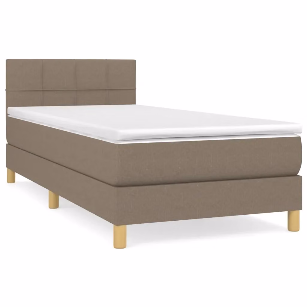 Letto Ibrido con Giroletto a Molle e Materasso vidaXL in Tessuto Beige e Bianco L/P/H: 203 x 80 x 88 cm – 2