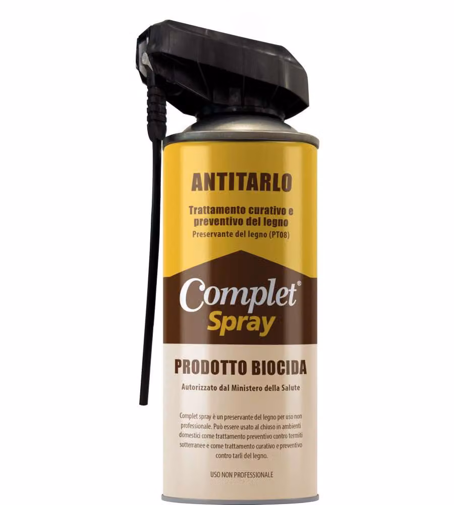 Antitarlo Spray Biocida per Legno Multigetto 400 ml - Trattamento Mobili - Complet