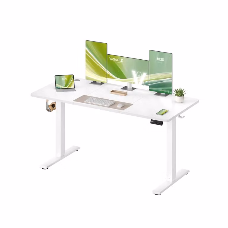 Scrivania Regolabile in Altezza Elettrica, Bianco Nuvola / 140 x 60 cm