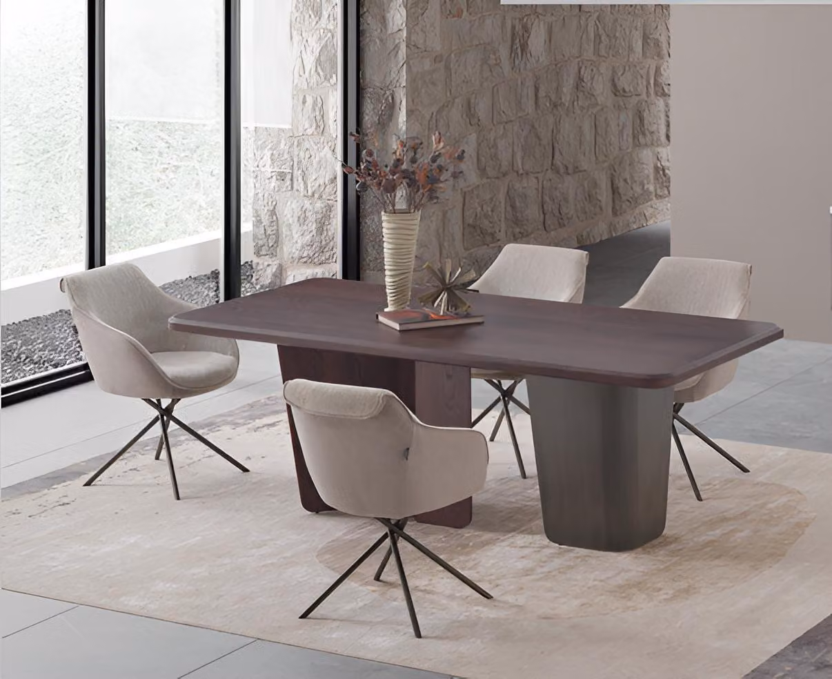 Tavolo da pranzo moderno con 4 sedie, design elegante e raffinato, 200 x 100 x 76 cm