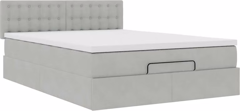 Struttura Letto Pouf con Materasso 140x200 cm in Velluto