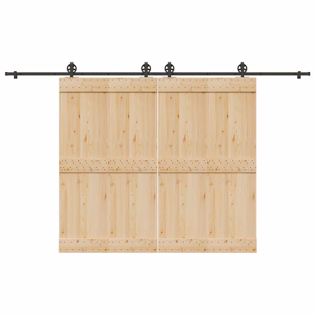 vidaXL Kit di Binari per Porte Scorrevoli in Acciaio Inox Nero Opaco