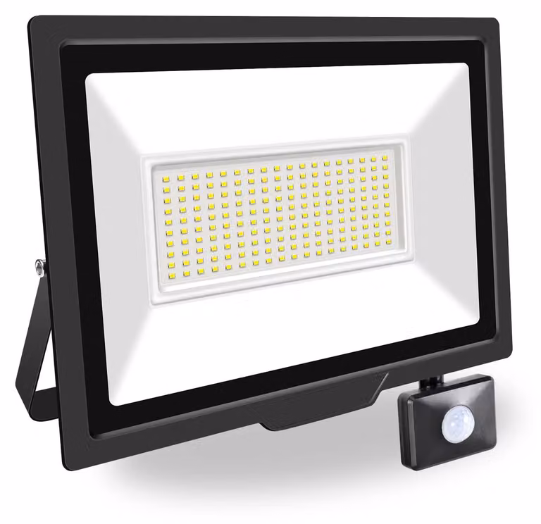 Faretto LED da 150W, 15000 lumen, 6500K, grado di protezione IP66, con sensore di movimento, per uso esterno
