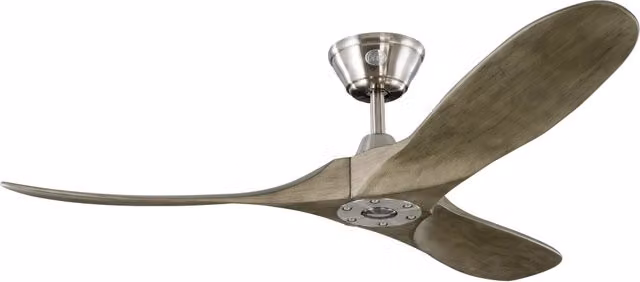 Ventilatore da soffitto a risparmio energetico KOA nichel 132 cm con pale di legno naturale