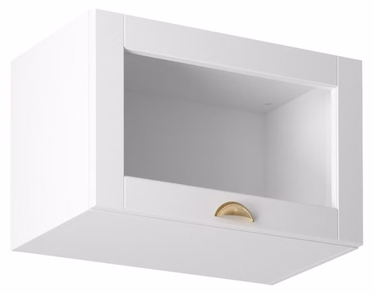 Pensile in vetro con ante a battente LUMEA - larghezza 60 cm, bianco