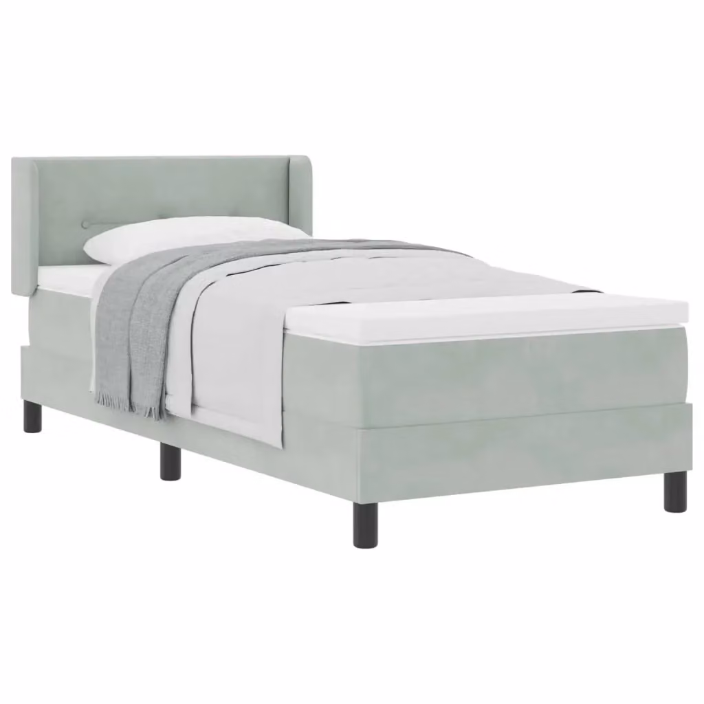 Letto ibrido con testiera in velluto grigio vidaXL L/P: 200 x 100 cm – 2