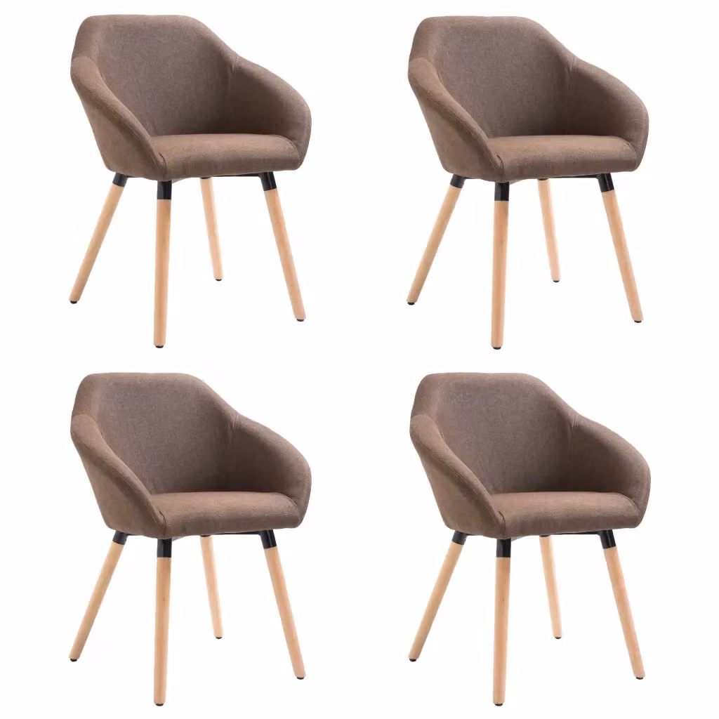 Set di 4 sedie da pranzo vidaXL in tessuto marrone con design moderno – 2