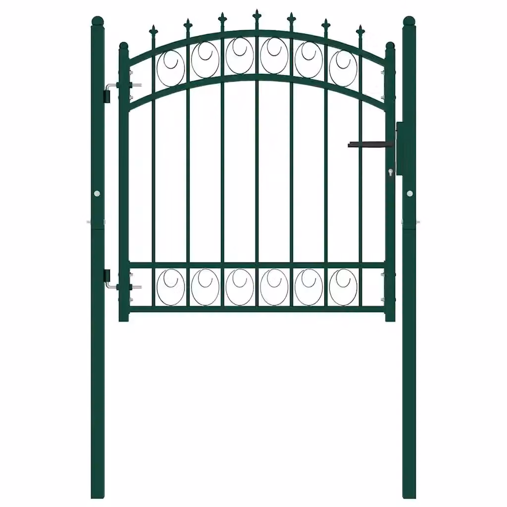Cancello singolo a battente vidaXL in acciaio verde L: 104 cm, H: 97 cm – 2