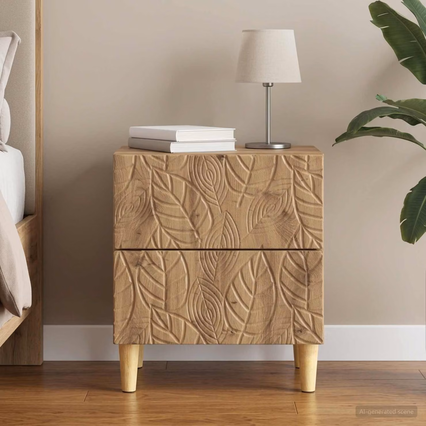 Comodino moderno vidaXL in legno color marrone L: 43 cm, P: 34,5 cm, H: 48 cm