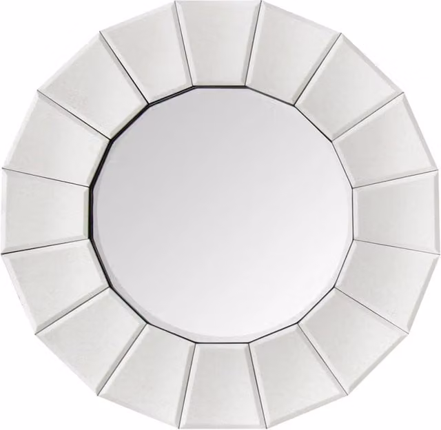 Specchio da parete rotondo Amun Vikasa Home con cornice solare a settori argentata, Diametro: 60 cm