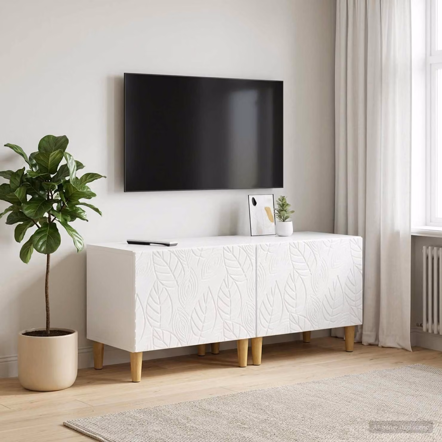 Mobile TV moderno vidaXL in legno MDF bianco lucido