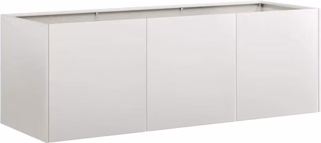 Fioriera a cassetta in acciaio inox bianca per orto e giardino, L 120 x P 40 x H 40 cm