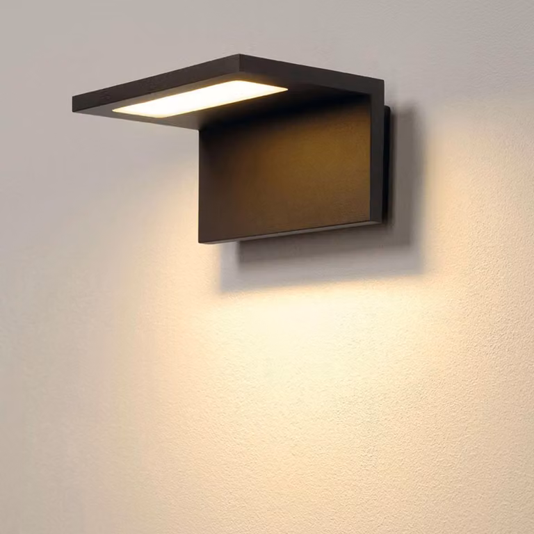moderna applique LED Angolux antracite IP44 120° 3000K bianco caldo