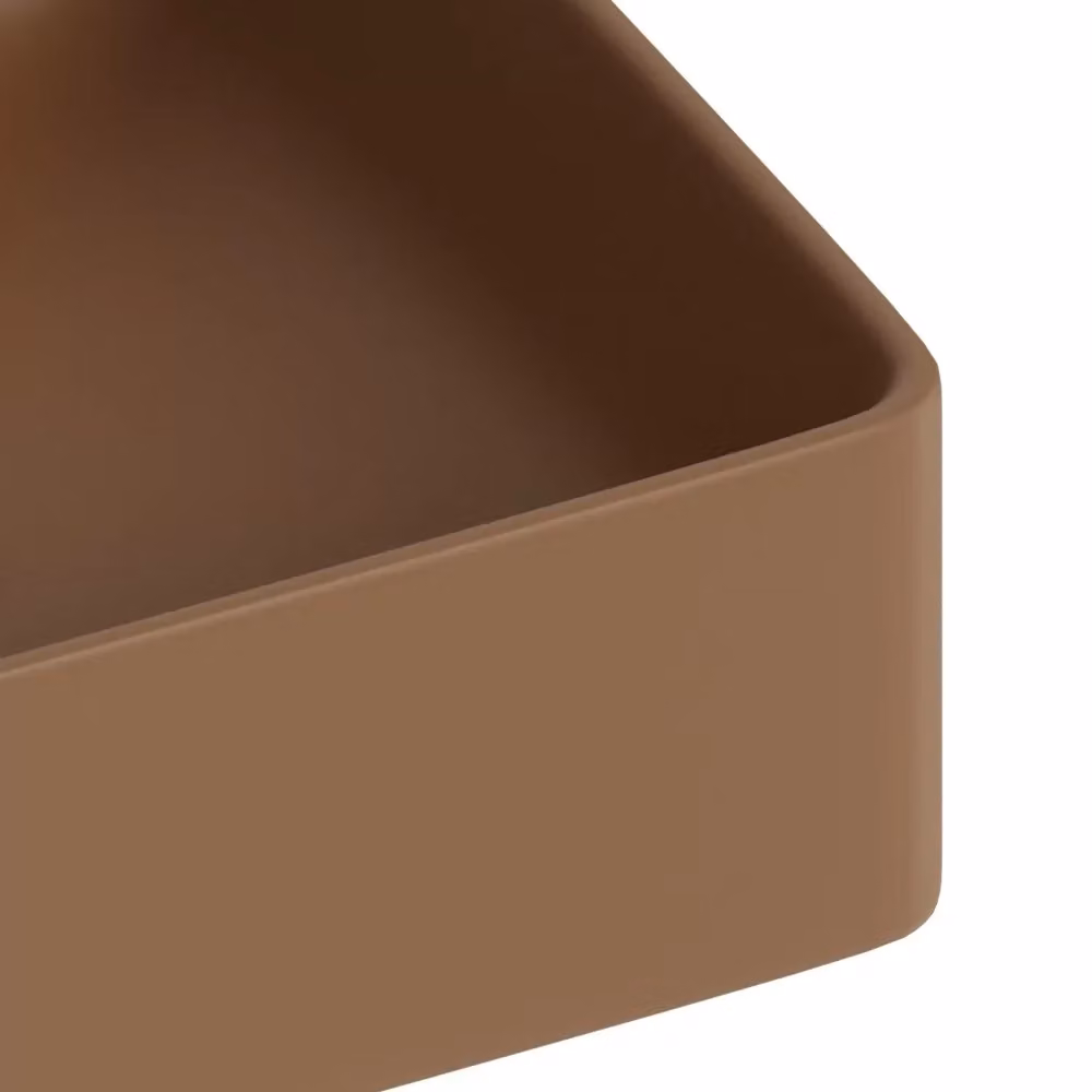 Lavabo d'appoggio quadrato in ceramica IDROBRIC marrone L/P: 36 x 36 cm – 2