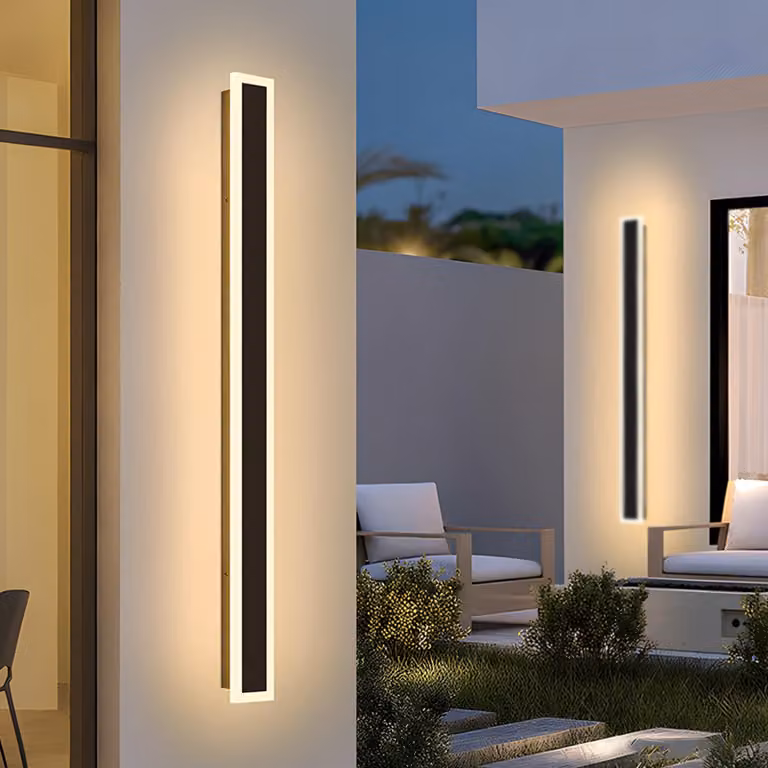 Lampada a parete LED, 120 cm, 25 W, grado di protezione IP65, colore nero, luce bianco caldo 3000K