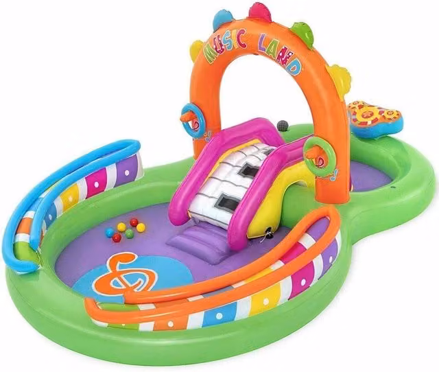 Trade Shop Traesio Play Center Canta E Splash Multicolore con Piscinetta e Ball Pit in PVC L: 295 cm, P: 190 cm, H: 137 cm