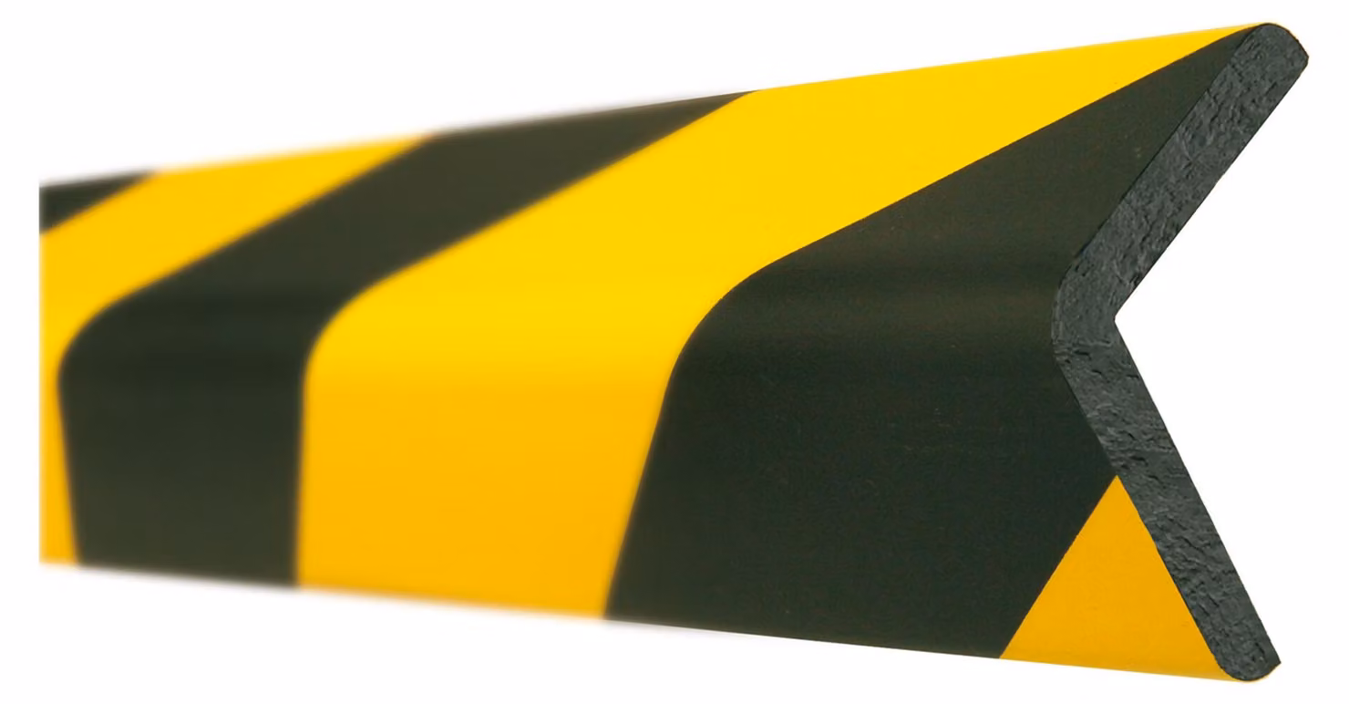 Profilo di avvertimento e protezione, protezione dei bordi, angolare, 60x60 mm, giallo/nero, magnetico, lunghezza 1000 mm