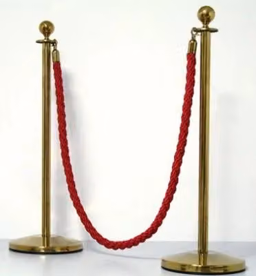 Coppia di paline in ottone color oro con cordone nero Top Eventi Store