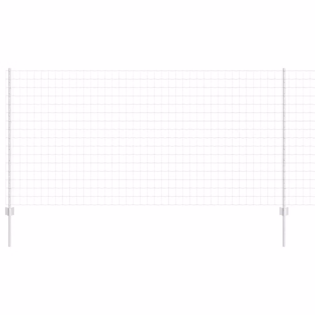 Recinzione Euro con palo vidaXL in acciaio zincato argento, L: 120 cm, H: 1,8 m – 2