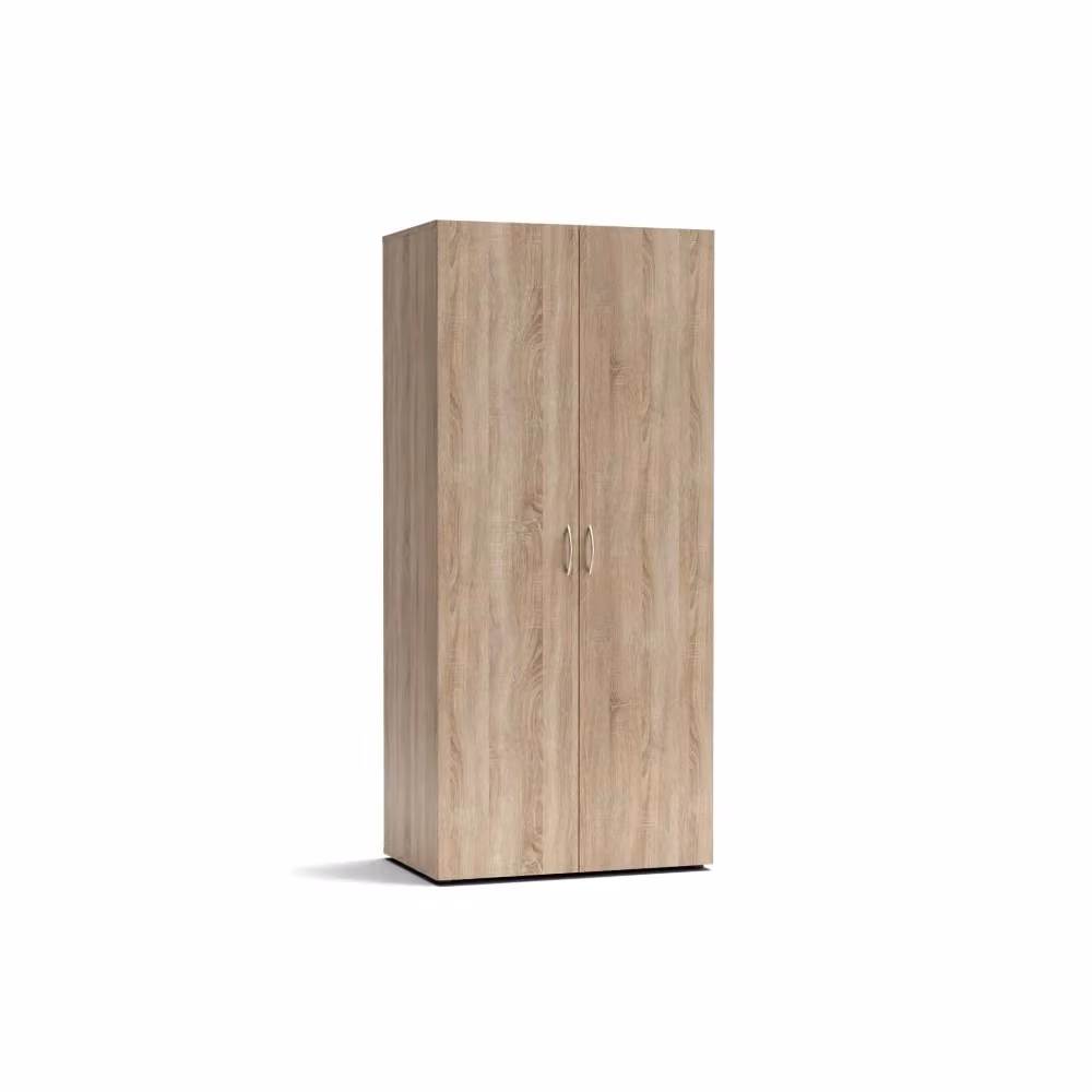 Armadio a 2 ante Seba2 in rovere sonoma con ripiani e appendiabiti L: 80 cm, P: 51,6 cm, H: 177 cm – 2