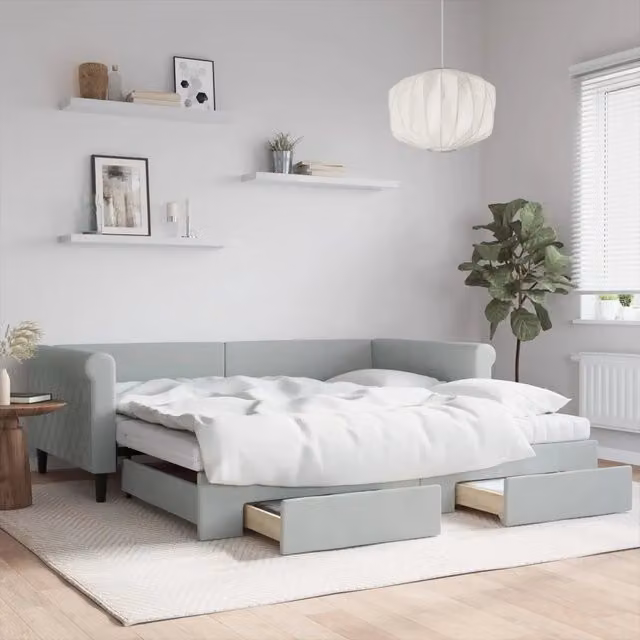 Divano Letto Moderno vidaXL Grigio per Soggiorno e Camera da Letto – 1
