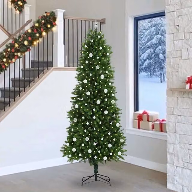 Albero di Natale con 300 LED luce bianca calda vidaXL, Verde, Altezza: 240 cm – 1