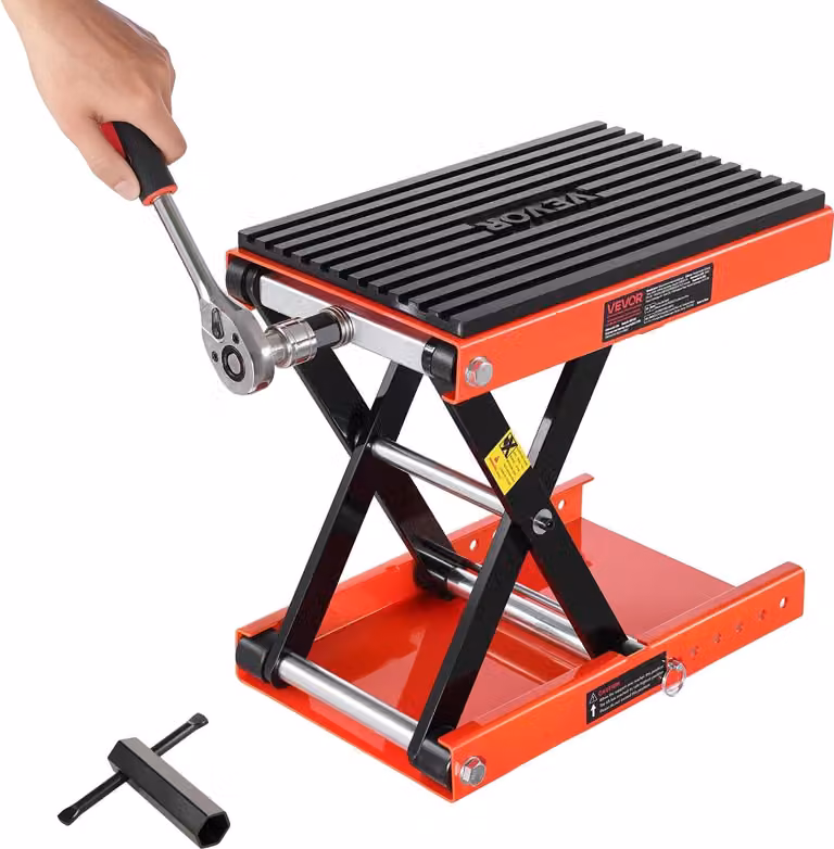 Ponte sollevatore per moto, portata 1200 libbre, design con piattaforma ampia, struttura robusta in acciaio, 1200 libbre