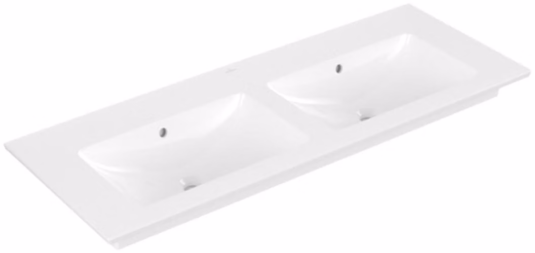 Villeroy & Boch Venticello armoire double lavabo, sans trous pour robinetterie, avec trop-plein, 1300x500mm, 4111DJR1, 4111DJR1
