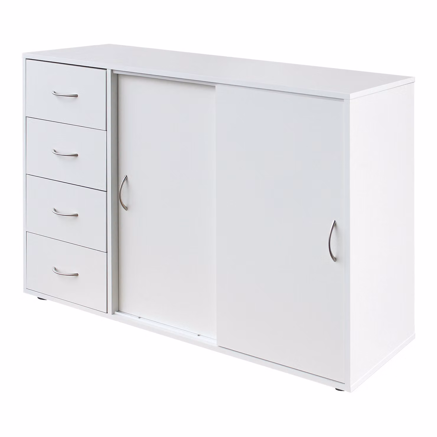 Mobiletto contenitore con 4 cassetti e 2 ante, modello 1503, colore bianco