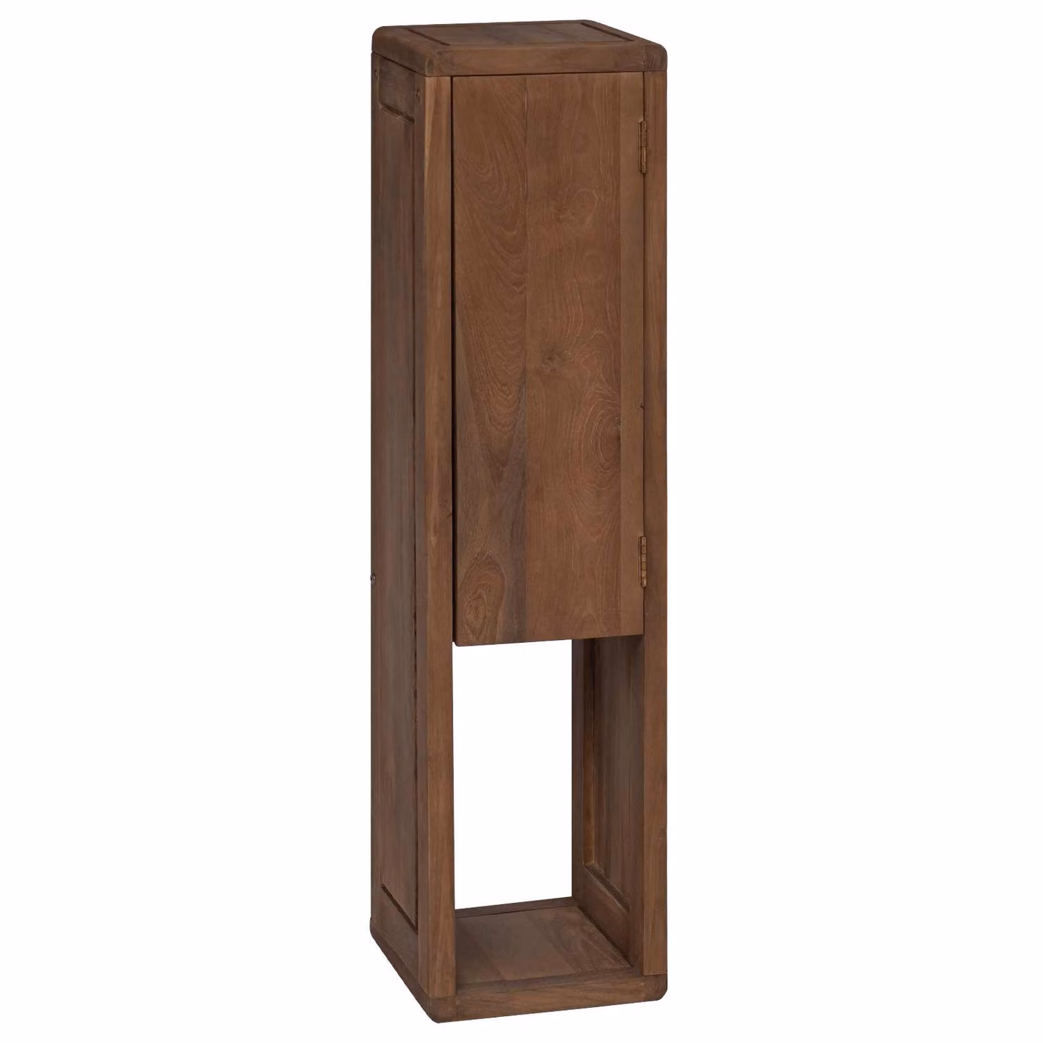 Mobiletto da bagno vidaXL in legno di teak color marrone con ante a battente, L/P/H: 25 x 25 x 100 cm