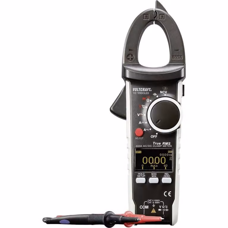 VOLTCRAFT VC590 Pinza amperometrica OLED calibrata (ISO) Display OLED digitale CAT III 600 V, CAT II 1000 V Display (conteggi): 6000 (VC590 OLED (ISO))